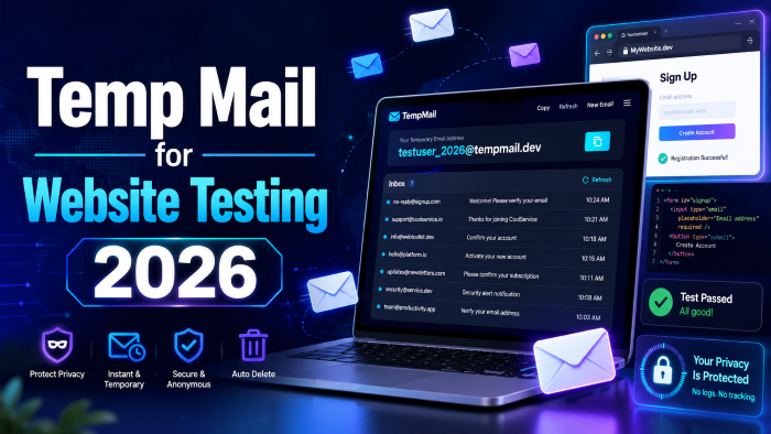 Temp mail for website testing 2026
