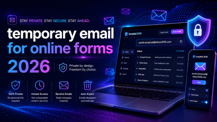 Temporary email for online forms 2026