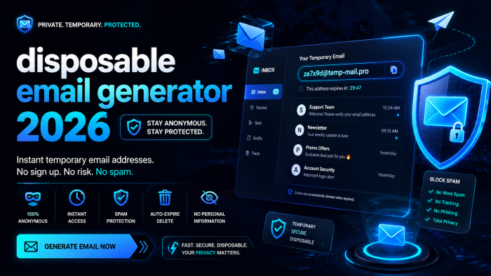 Disposable email generator 2026