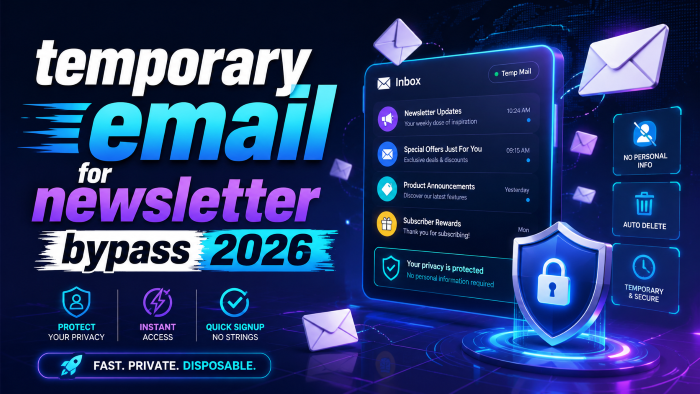 Temporary email for newsletter bypass 2026